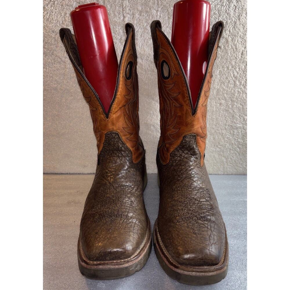 Double-H Luis Roper Boots Men’s Sz 10.5 D Brown Bullhide Square Toe Cowboy